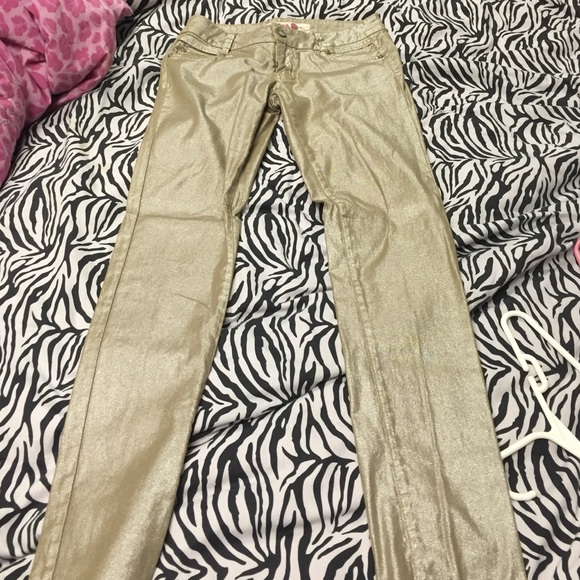 Gold sparkly pants