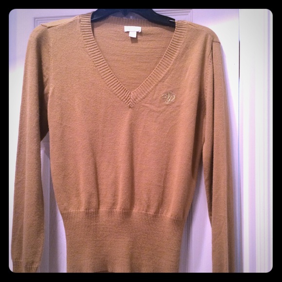 Tan v-neck sweater