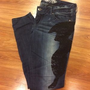 🌟EXPRESS LACE EMBELLISHED SKINNY JEANS SIZE 10👖