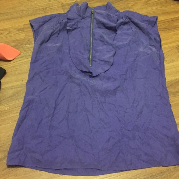 Purple silk zipper blouse