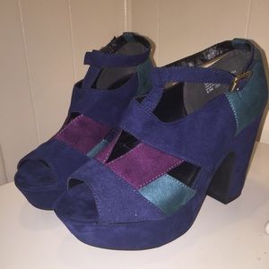 Color Block Suede Platforms