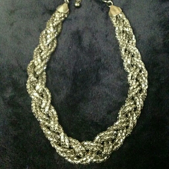 Gray gunmetal twisted necklace