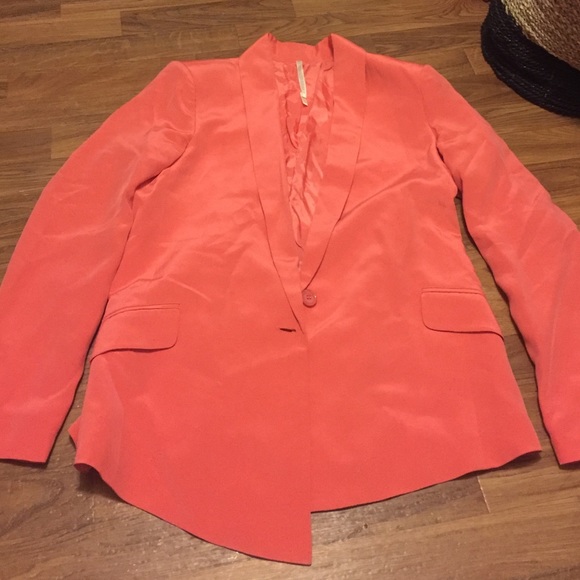 Peach silk blazer