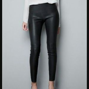 ZARA Black faux leather pants
