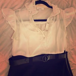 Dressbarn Black and Off-White Dress