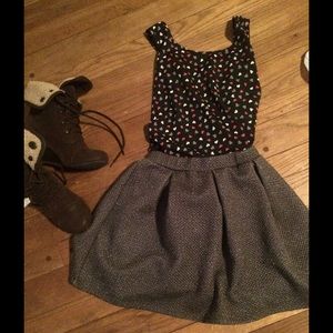 Heart print high-low shirt