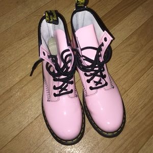 Doc Marten baby pink boots. Size 8.