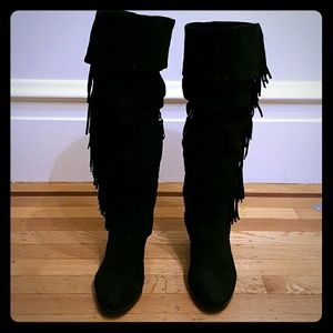 Scrunchy suade Sam Edelman Boots with sexy tassles