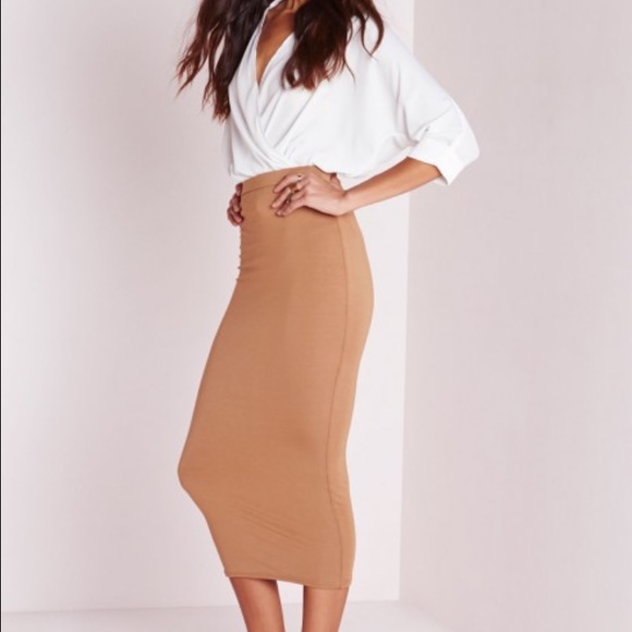 Camel midi skirt!