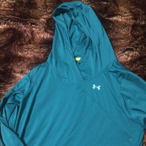 Under Armour l/s teal green heat gear fitted shirt