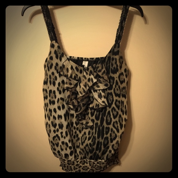Leopard print dressy tank top.