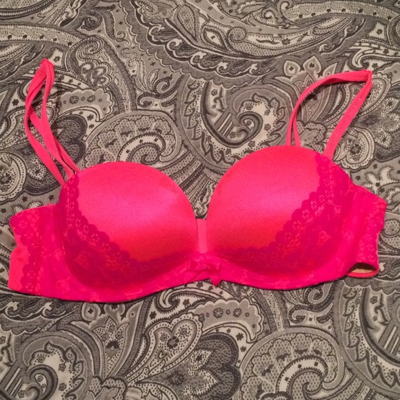Victoria Secret Bra in Bright Pink with Lace