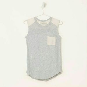 Loft Sleeveless Mixed Media Tee NWT