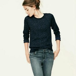 Loft Cheetah Print Jacquard Sweater NWT