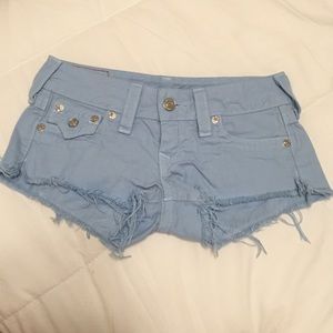 True religion Joey cut off baby blue