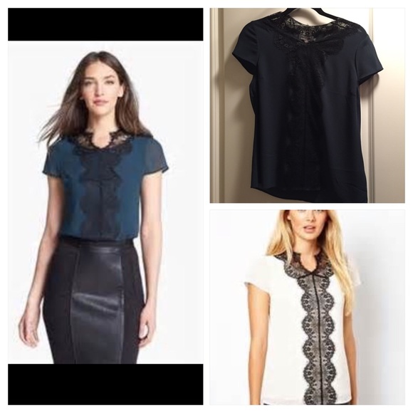 Ted Baker Green Lace Paneled Top