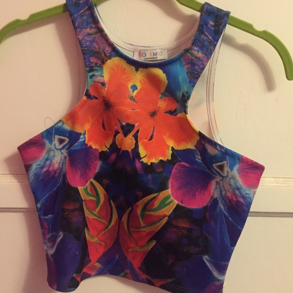 Multi colored scuba crop top - Picture 1 of 2