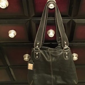 Tignanello Black Leather Shoulder Bag