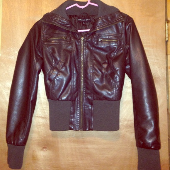 Brown leather jacket