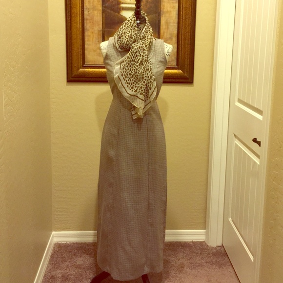 Long straight dress.