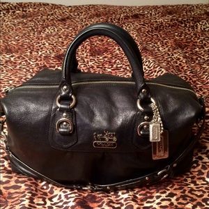 Coach Madison Sabrina LARGE Black Leather Satchel
