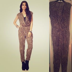 Forever 21 Leopard Jumpsuit With Pockets