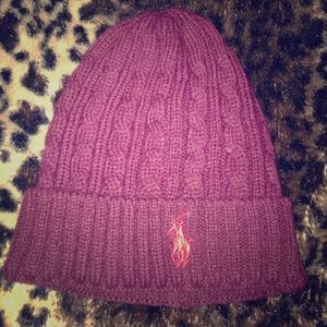 Maroon polo beanie