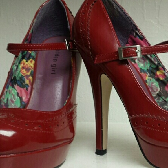 Madden Girl Shoes - Madden Girl Red Wingtip Mary Jane Platform Heels Madden Girl Shoes - Madden Girl Red Wingtip Mary Jane Platform Heels