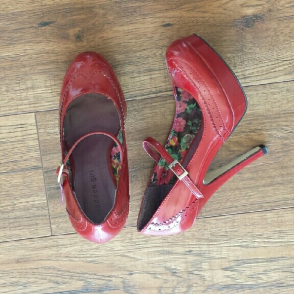 Madden Girl Shoes - Madden Girl Red Wingtip Mary Jane Platform Heels Madden Girl Shoes - Madden Girl Red Wingtip Mary Jane Platform Heels