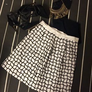 Full Black & White Grid Skirt