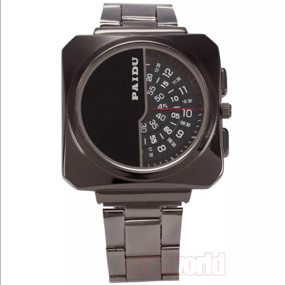 Men's black face watch - Picture 3 of 4