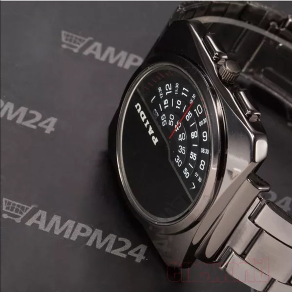 Men's black face watch - Picture 4 of 4