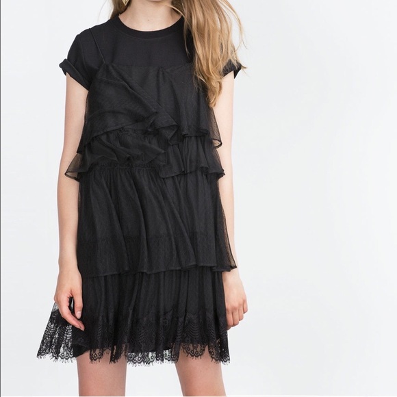 Zara black lace dress - Picture 2 of 3
