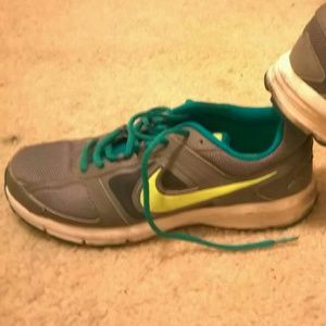 Blue and grey Nike's