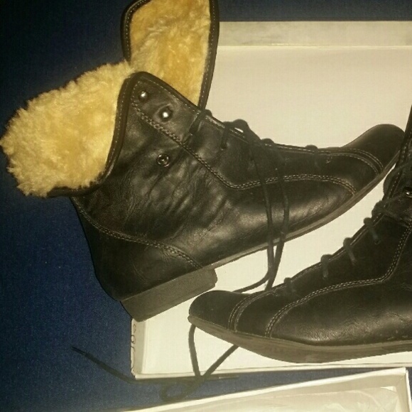 Z London Black fury fold down boots