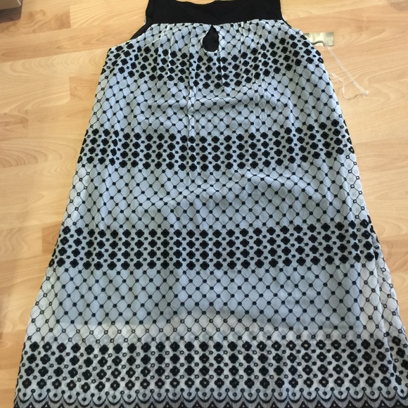 ECI Dresses & Skirts - Black dress with white cutout overlayer