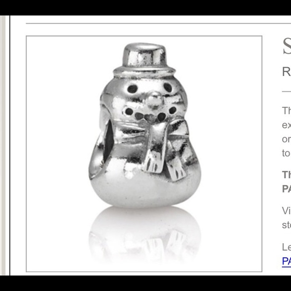 Pandora snow man charm