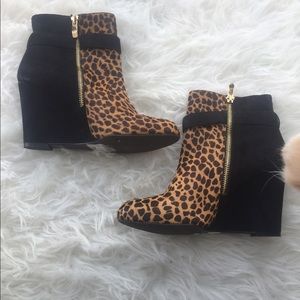 Vince Camuto Leopard And Suede Bootie