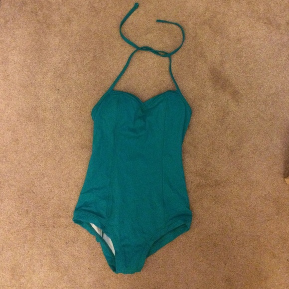 Turquoise One Piece Swimsuit - Picture 1 of 4