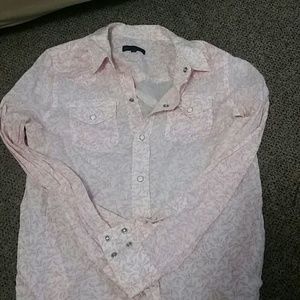 Pink Western Style Snap Button Shirt