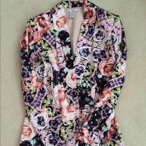 bar III xs floral blazer