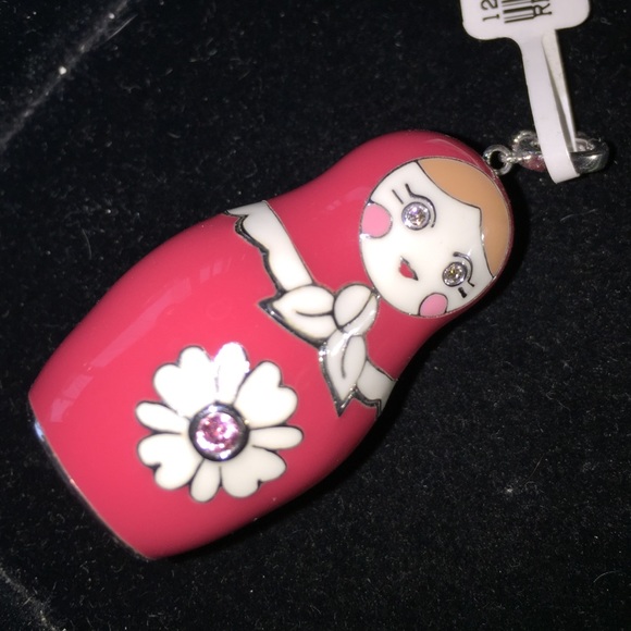 Russian Dolls by Svetlana large silver pendant