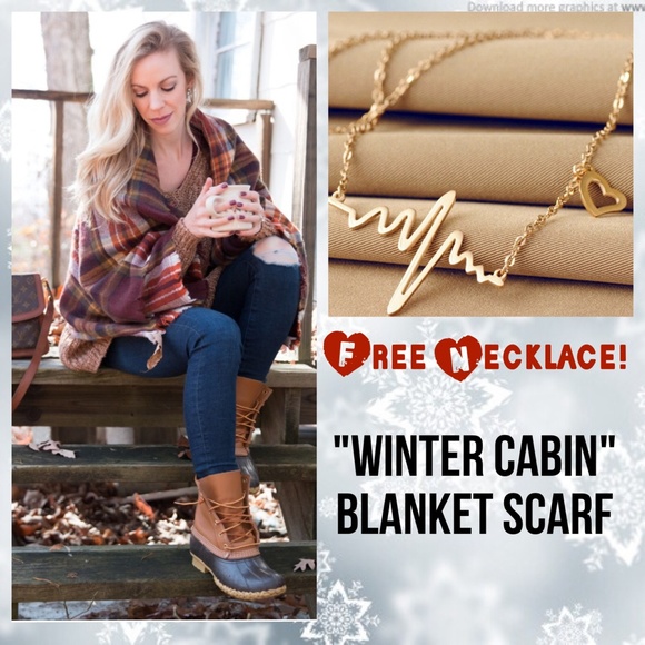 ⭕️"WINTER CABIN"⭕️PLAID BLANKET SCARF