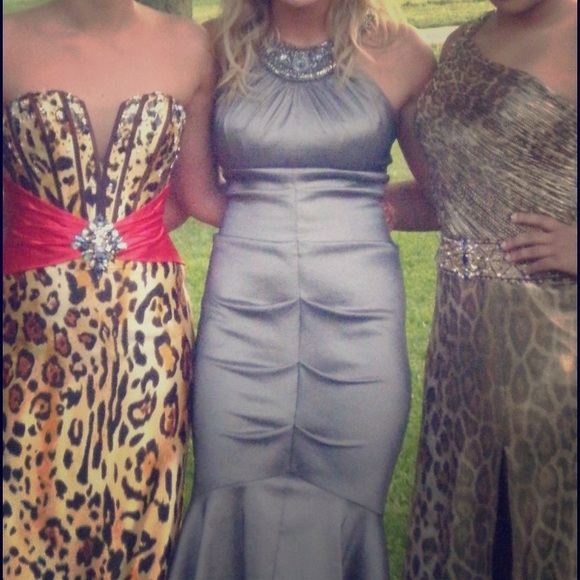 Beautiful champagne embellished formal dress