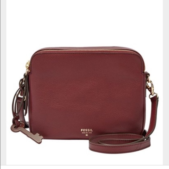 Plum fossil crossbody purse