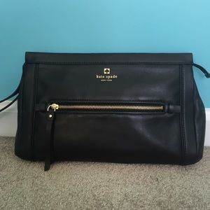 Kate Spade Black Leather Wristlet/Clutch Purse