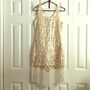 Gold Sequined Gatsby Style Dress