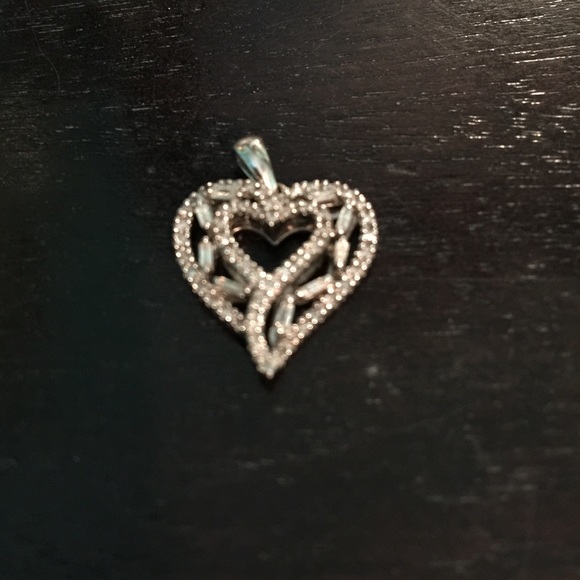 Diamond heart shaped charm for necklace