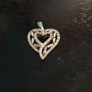 Diamond heart shaped charm for necklace