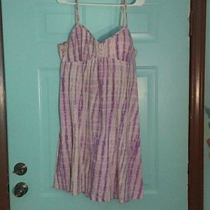 Beautiful purple and white cotton summer dress
